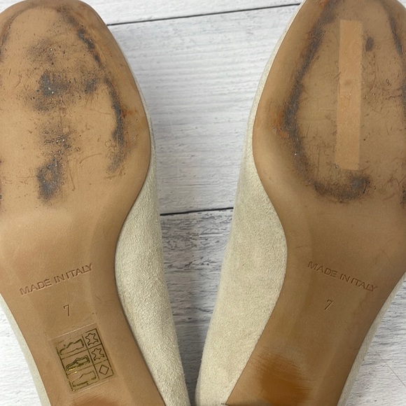 Everlane The Italian Leather Day Heels in Cream Suede 7 S41 - Picture 11 of 13
